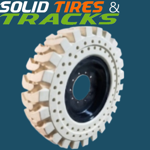 Set of 4, 13.00-24 Non-Marking Solid Telehandler Tires with Rims